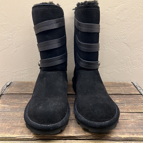 BearPaw Luna Black Short Boots Women’s Size 9 - NEW - Picture 2 of 11